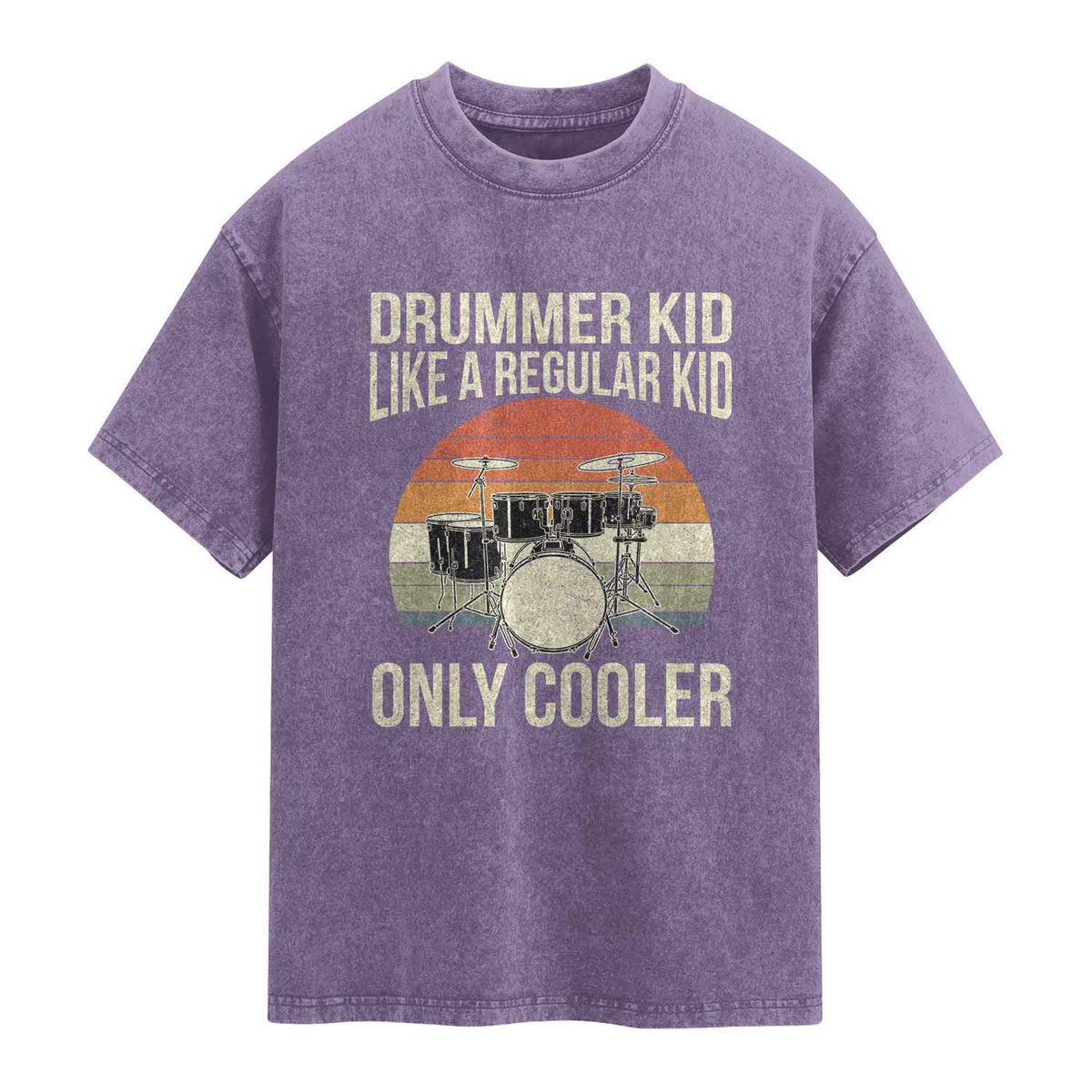 Funny Drummer Kid Like A Regular Kid But Cooler Washed Cotton T-Shirt