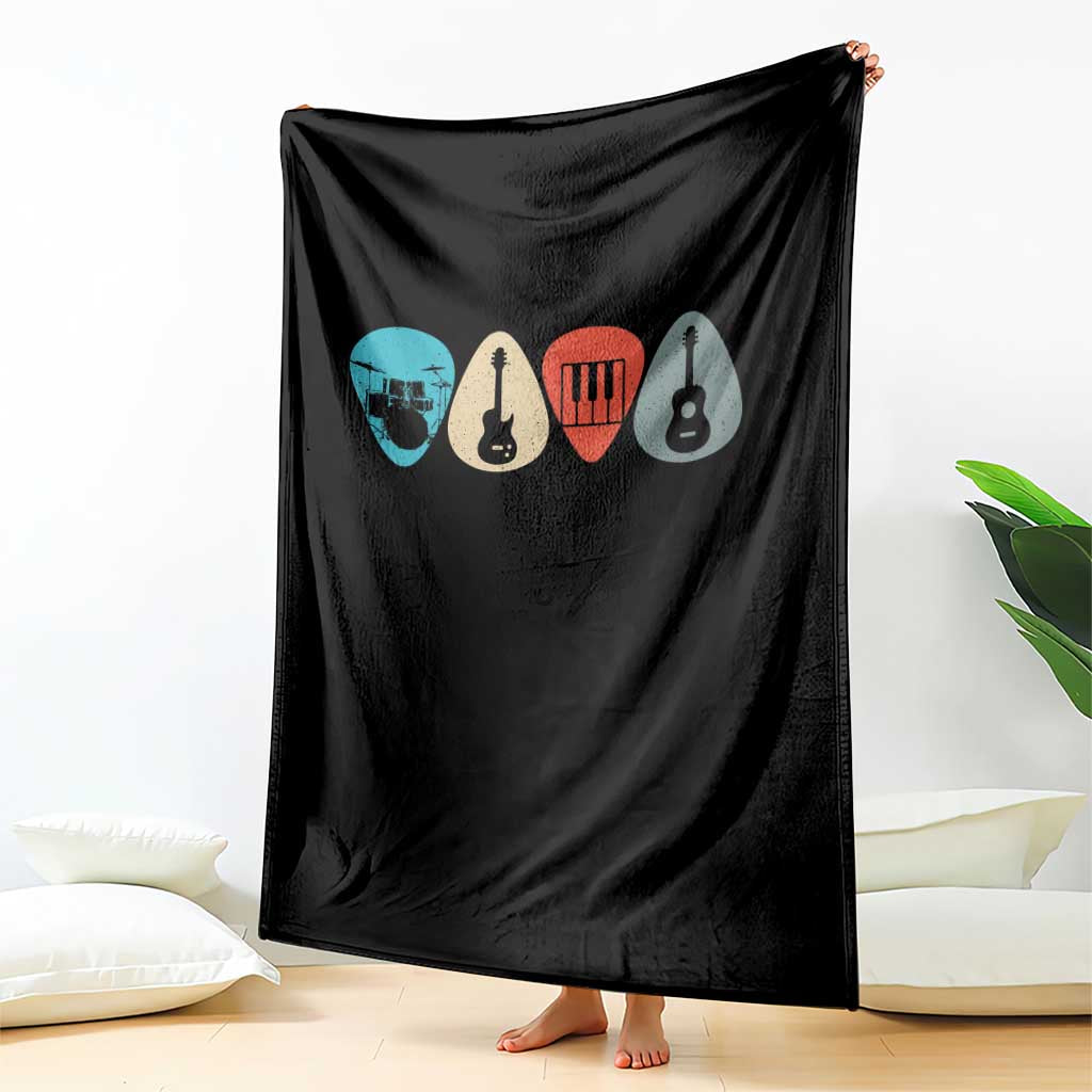 Guitar Pick Throw Blanket Retro Music Instrument TS10 Print Your Wear