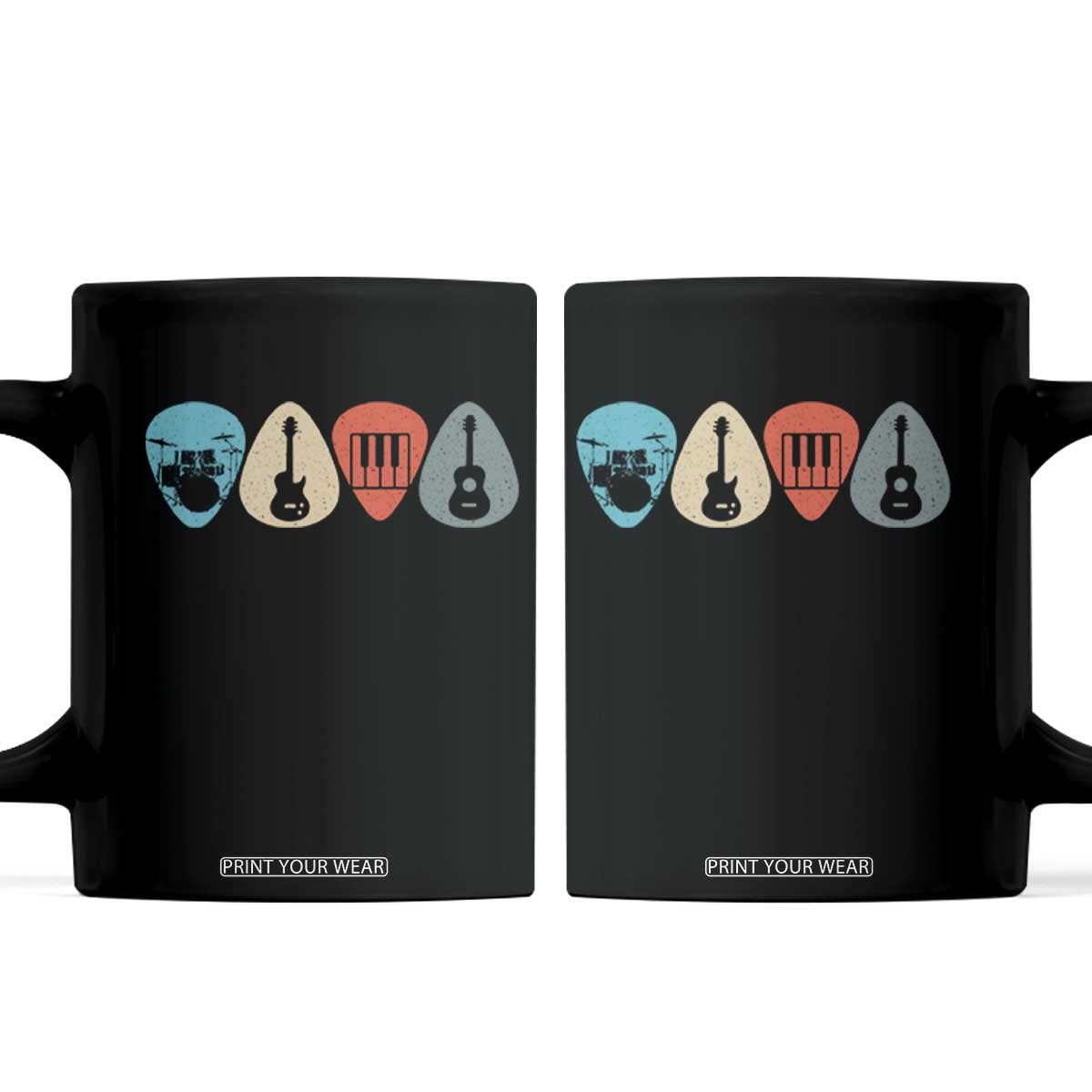 Guitar Pick Coffee Mug Retro Music Instrument TS10 Black Print Your Wear