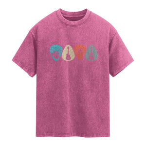 Guitar Pick Washed Cotton T-Shirt Retro Music Instrument