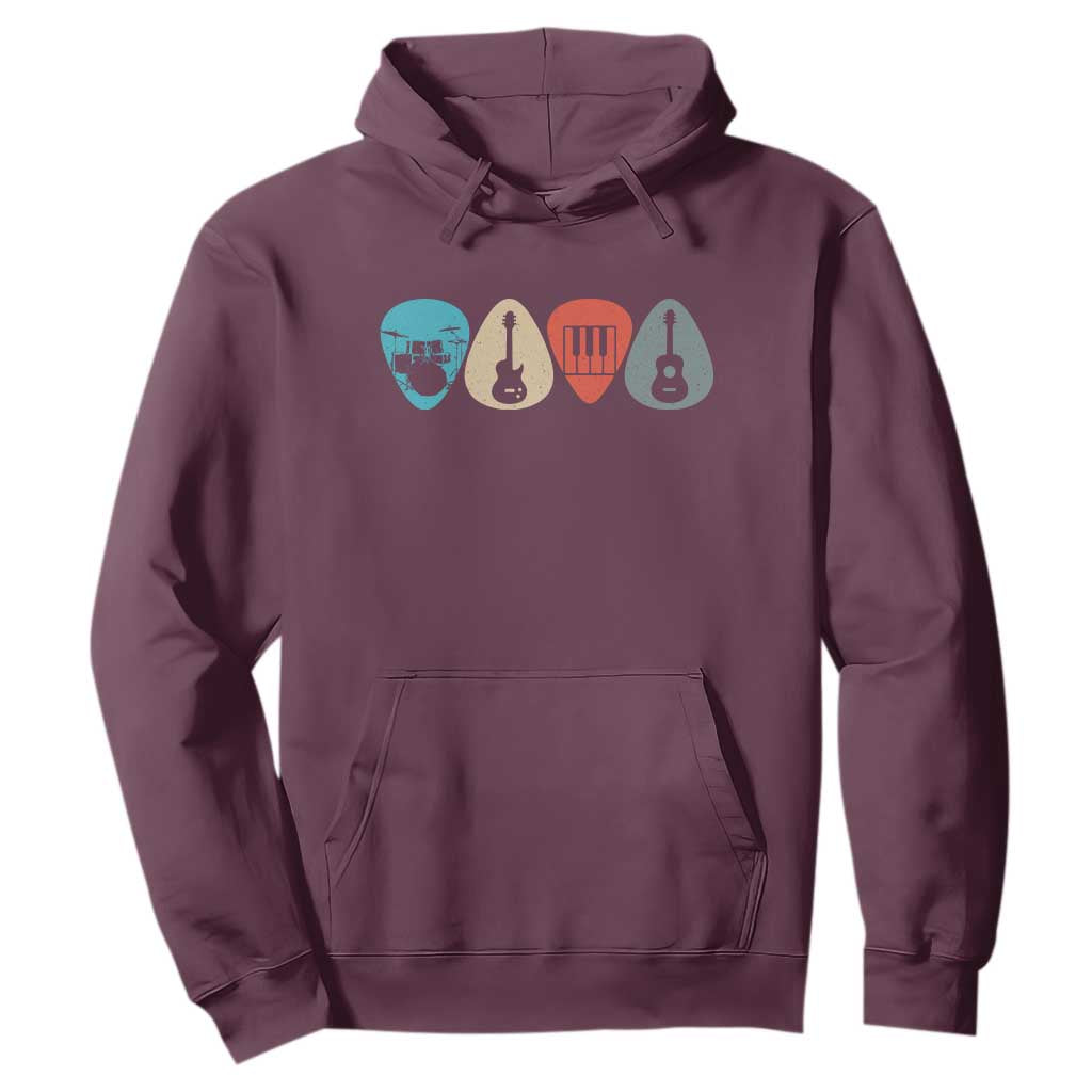 Guitar Pick Hoodie Retro Music Instrument TS10 Maroon Print Your Wear