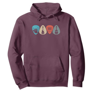 Guitar Pick Hoodie Retro Music Instrument TS10 Maroon Print Your Wear