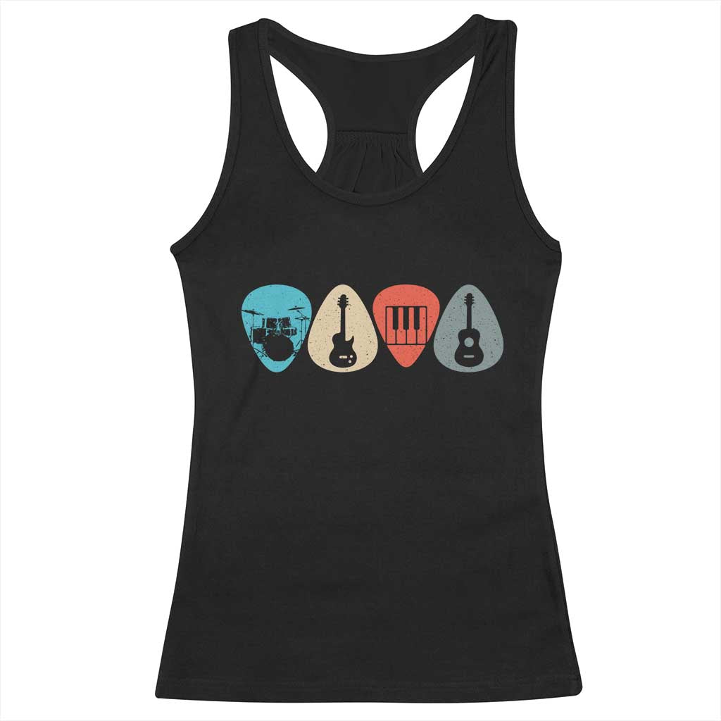 Guitar Pick Racerback Tank Top Retro Music Instrument TS10 Black Print Your Wear