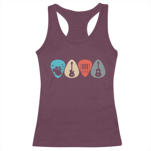 Guitar Pick Racerback Tank Top Retro Music Instrument TS10 Maroon Print Your Wear