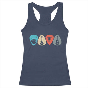 Guitar Pick Racerback Tank Top Retro Music Instrument TS10 Navy Print Your Wear