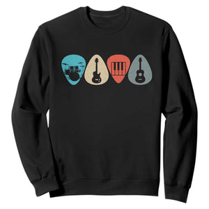 Guitar Pick Sweatshirt Retro Music Instrument TS10 Black Print Your Wear