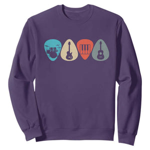 Guitar Pick Sweatshirt Retro Music Instrument TS10 Purple Print Your Wear