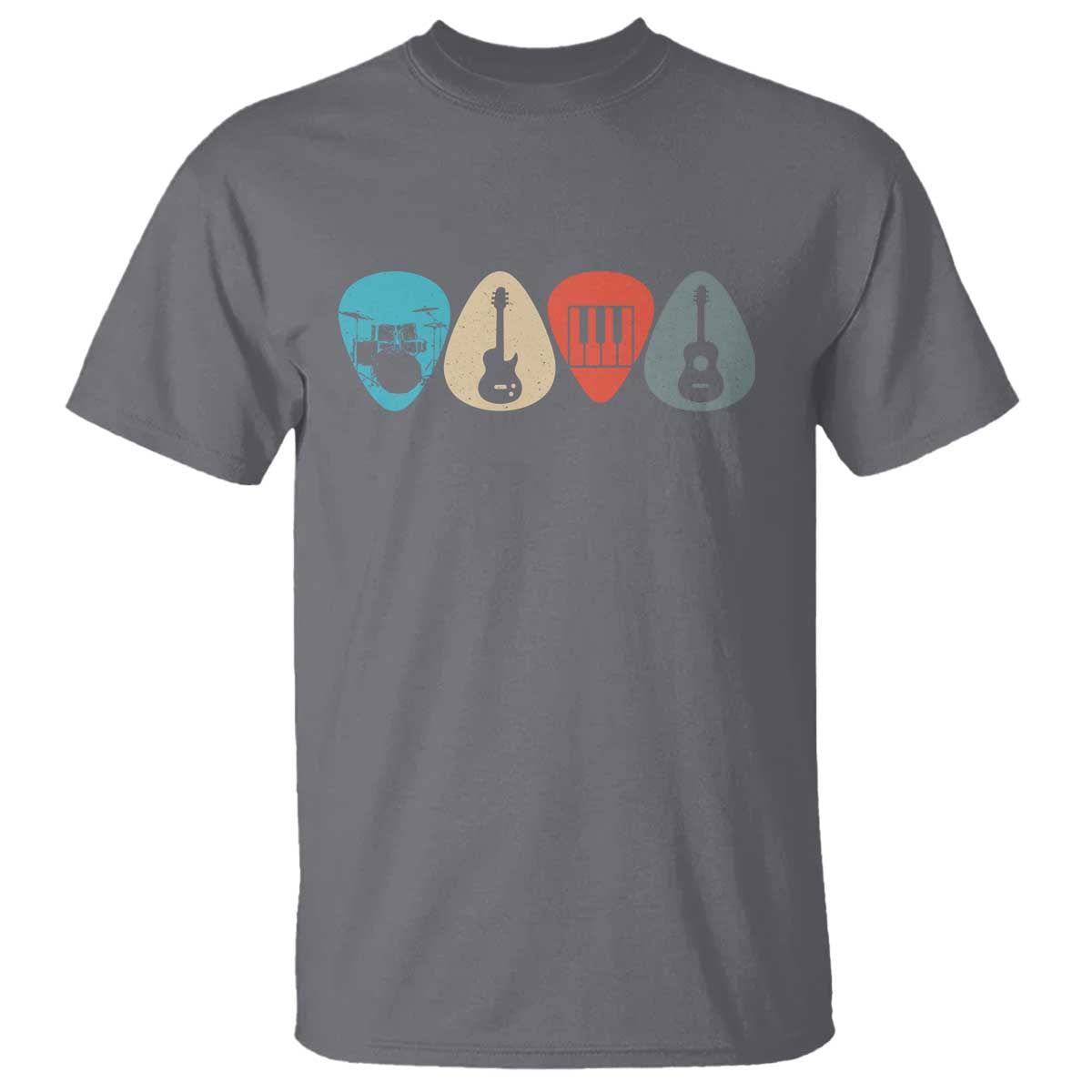 Guitar Pick T Shirt Retro Music Instrument TS10 Charcoal Print Your Wear