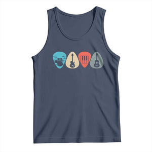 Guitar Pick Tank Top Retro Music Instrument TS10 Navy Print Your Wear