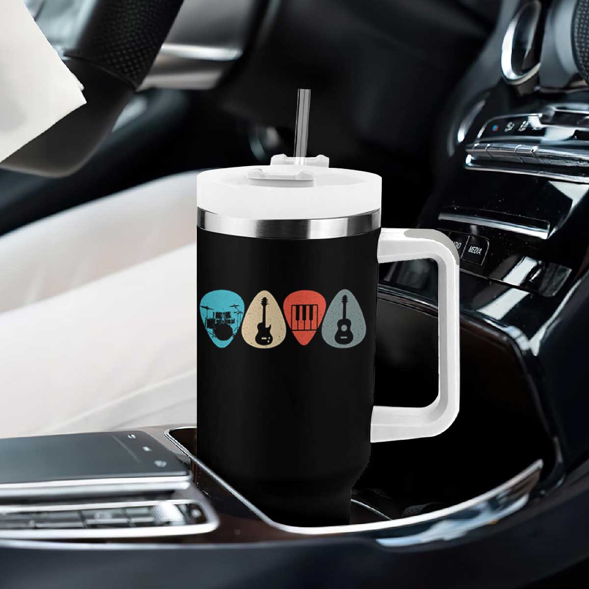 Guitar Pick Tumbler With Handle Retro Music Instrument TS10 Print Your Wear