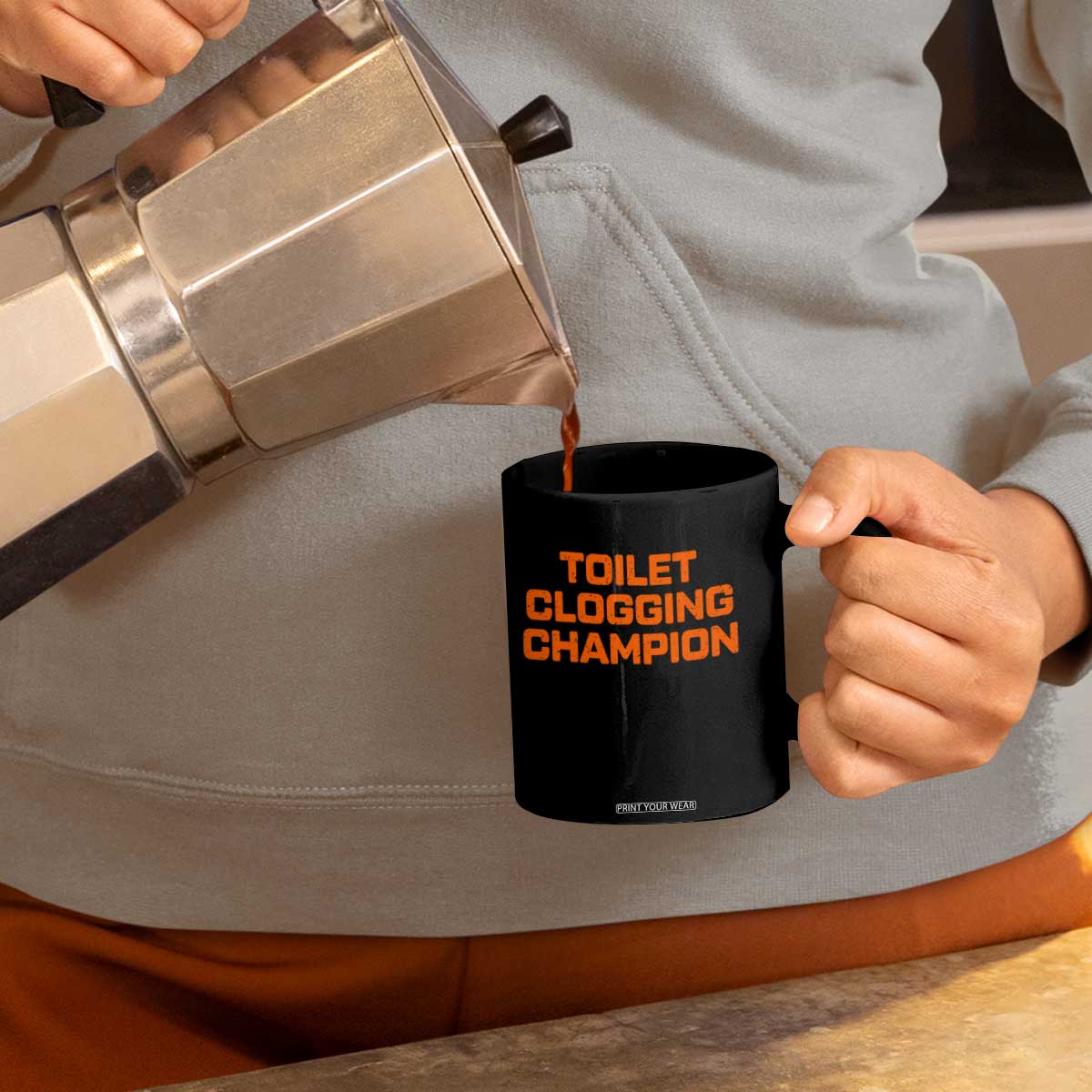 Toilet Clogging Champion Coffee Mug Funny Dirty Saying TS10 Print Your Wear