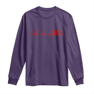 Drums Heartbeat Long Sleeve Shirt Drummer Percussionist TS10 Purple Print Your Wear