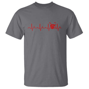 Drums Heartbeat T Shirt Drummer Percussionist TS10 Charcoal Print Your Wear