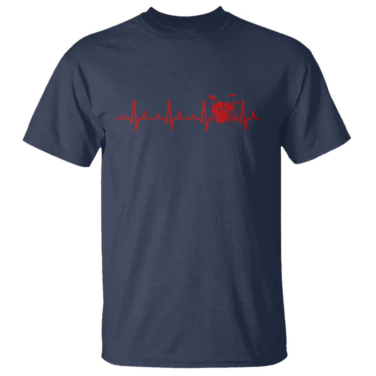 Drums Heartbeat T Shirt Drummer Percussionist TS10 Navy Print Your Wear