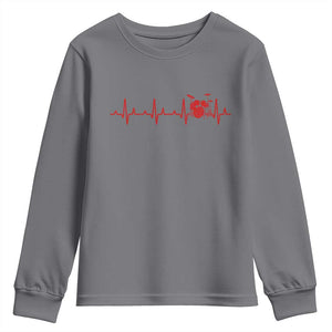 Drums Heartbeat Youth Sweatshirt Drummer Percussionist TS10 Charcoal Print Your Wear