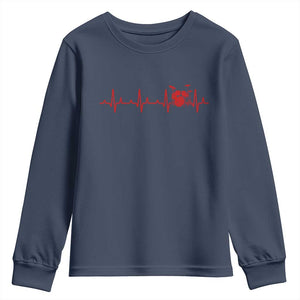 Drums Heartbeat Youth Sweatshirt Drummer Percussionist TS10 Navy Print Your Wear
