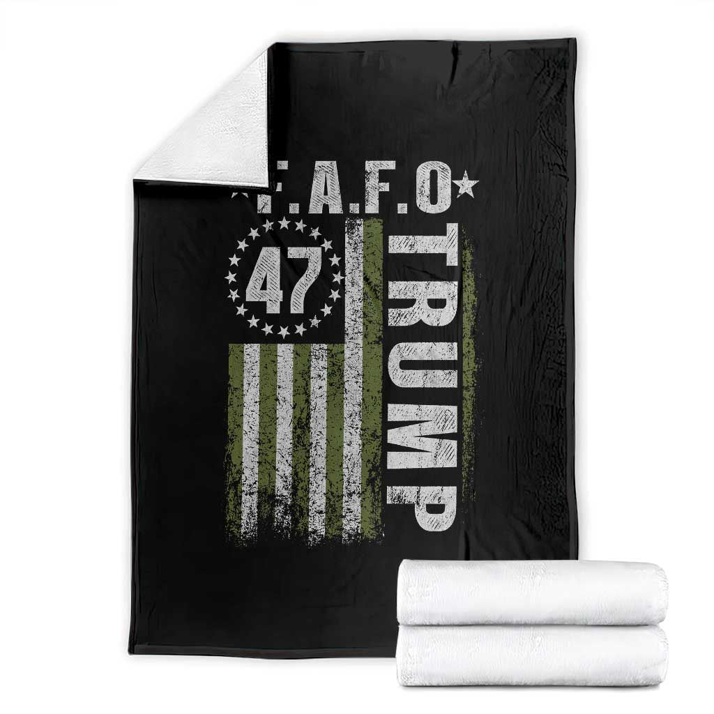 Funny Fafo Throw Blanket President 47 FDT American Flag TS10 Black Print Your Wear