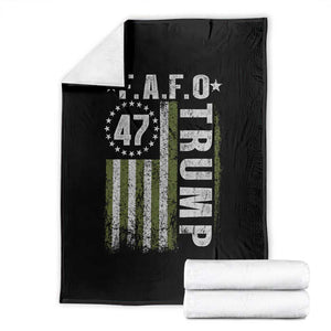 Funny Fafo Throw Blanket President 47 FDT American Flag TS10 Black Print Your Wear