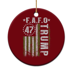 Funny Fafo Ceramic Ornament President 47 FDT American Flag TS10 1pc Red Print Your Wear