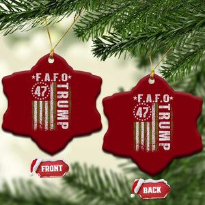 Funny Fafo Ceramic Ornament President 47 FDT American Flag TS10 Print Your Wear
