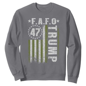 Funny Fafo Sweatshirt President 47 FDT American Flag TS10 Charcoal Print Your Wear