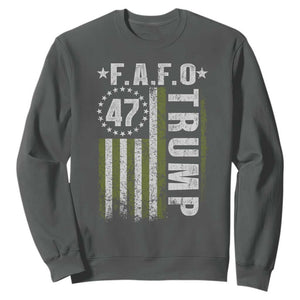 Funny Fafo Sweatshirt President 47 FDT American Flag TS10 Dark Heather Print Your Wear