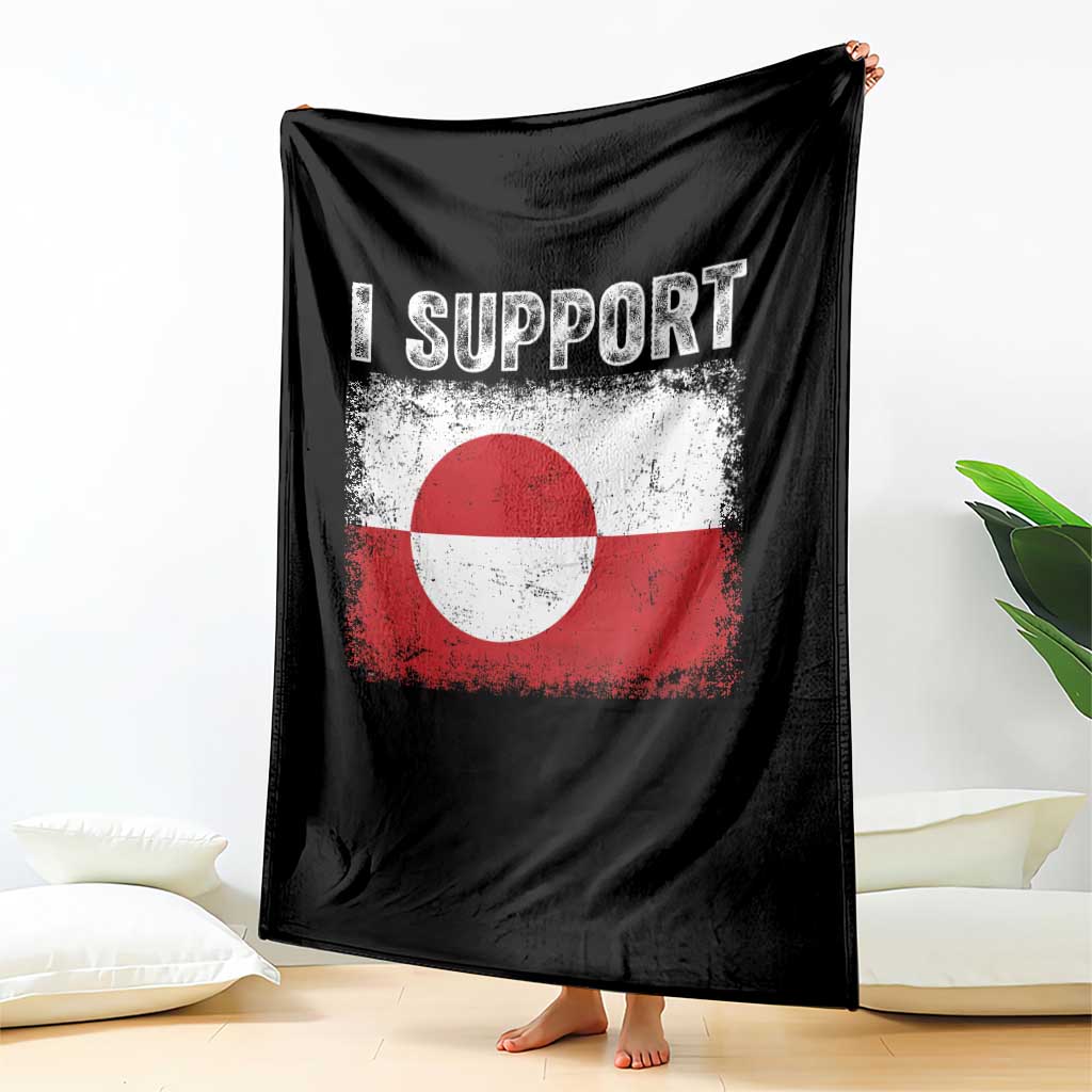 I Support Greenland Throw Blanket Grunge Flag TS10 Print Your Wear