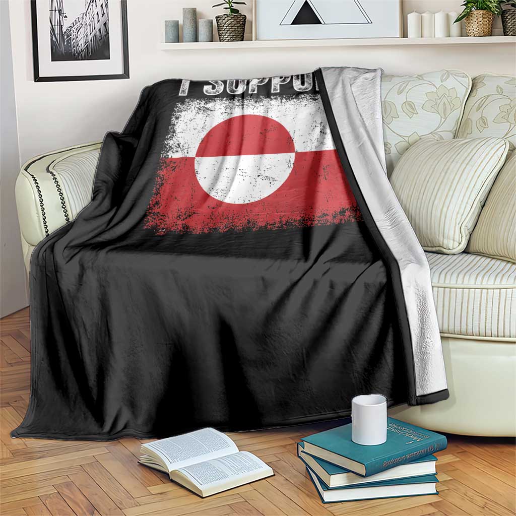 I Support Greenland Throw Blanket Grunge Flag TS10 Print Your Wear