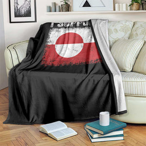 I Support Greenland Throw Blanket Grunge Flag TS10 Print Your Wear
