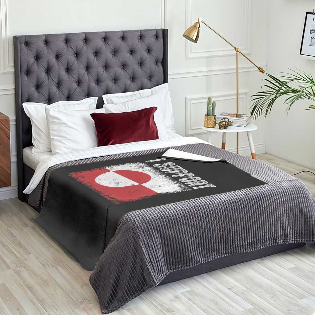 I Support Greenland Throw Blanket Grunge Flag TS10 Print Your Wear