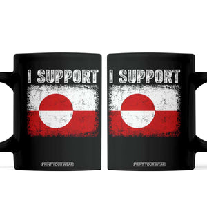 I Support Greenland Coffee Mug Grunge Flag TS10 Black Print Your Wear