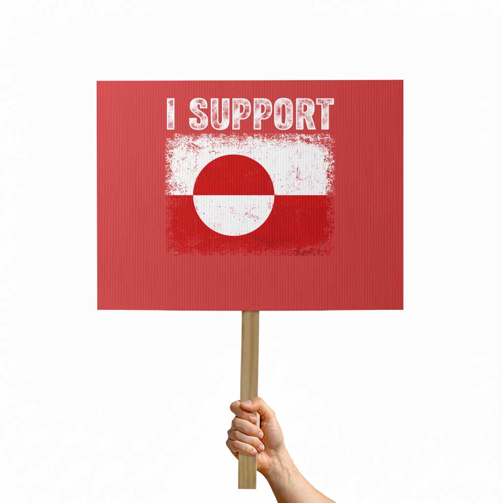 I Support Greenland Protest Sign Grunge Flag TS10 Horizontal 18