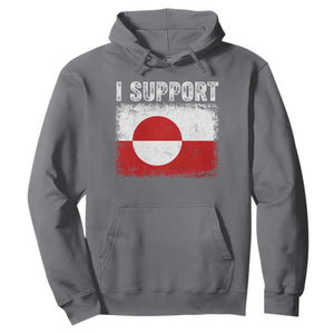 I Support Greenland Hoodie Grunge Flag TS10 Charcoal Print Your Wear