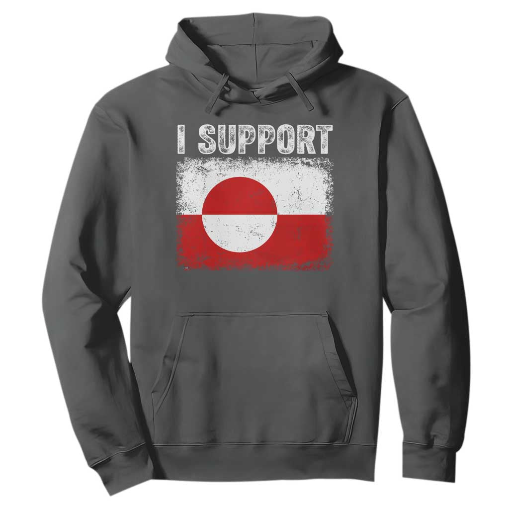 I Support Greenland Hoodie Grunge Flag TS10 Dark Heather Print Your Wear