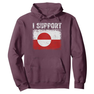I Support Greenland Hoodie Grunge Flag TS10 Maroon Print Your Wear