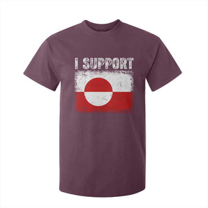 I Support Greenland T Shirt For Kid Grunge Flag TS10 Maroon Print Your Wear