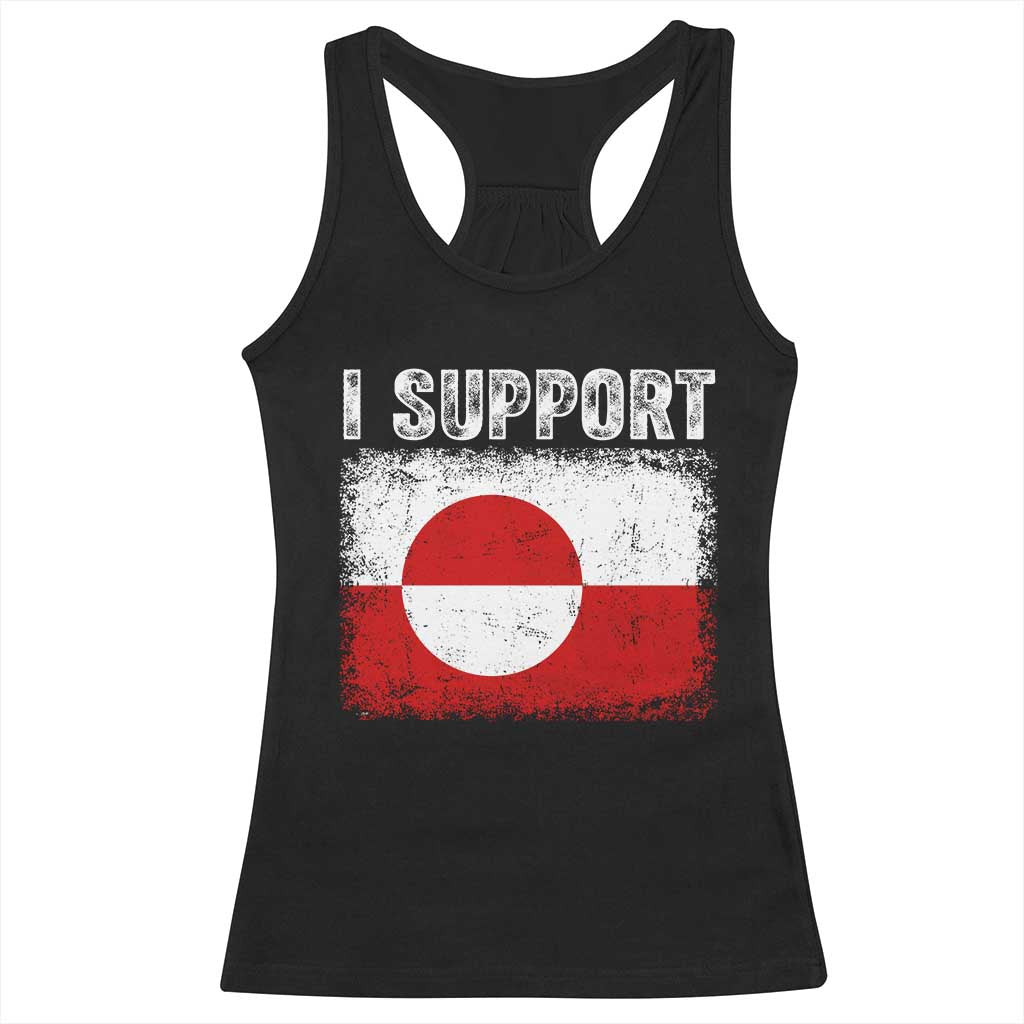 I Support Greenland Racerback Tank Top Grunge Flag TS10 Black Print Your Wear