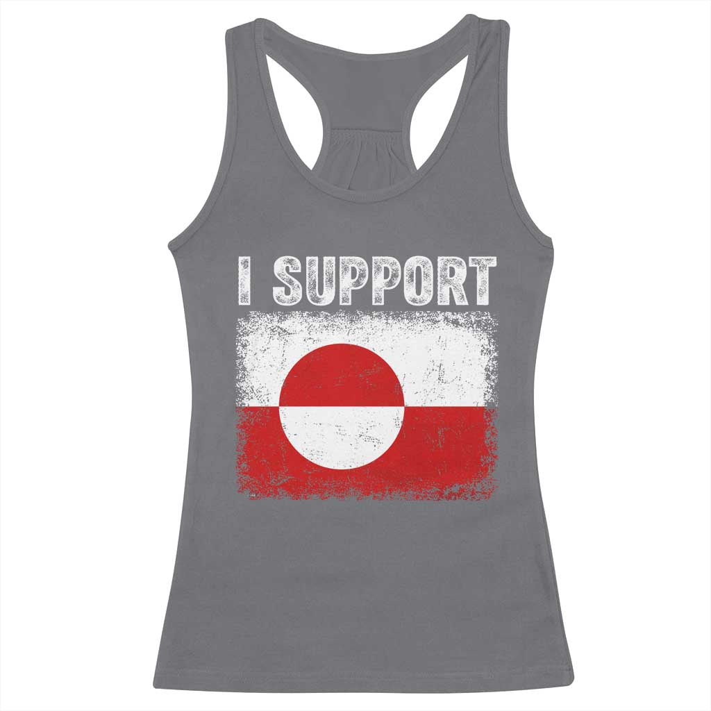 I Support Greenland Racerback Tank Top Grunge Flag TS10 Charcoal Print Your Wear