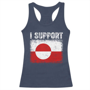 I Support Greenland Racerback Tank Top Grunge Flag TS10 Navy Print Your Wear