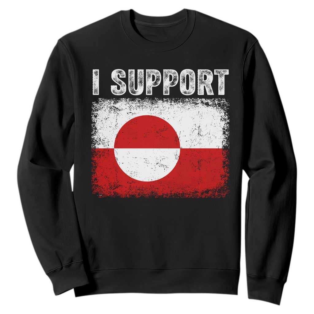 I Support Greenland Sweatshirt Grunge Flag TS10 Black Print Your Wear