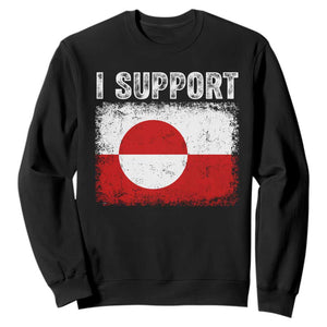 I Support Greenland Sweatshirt Grunge Flag TS10 Black Print Your Wear