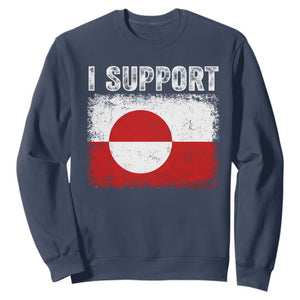 I Support Greenland Sweatshirt Grunge Flag TS10 Navy Print Your Wear