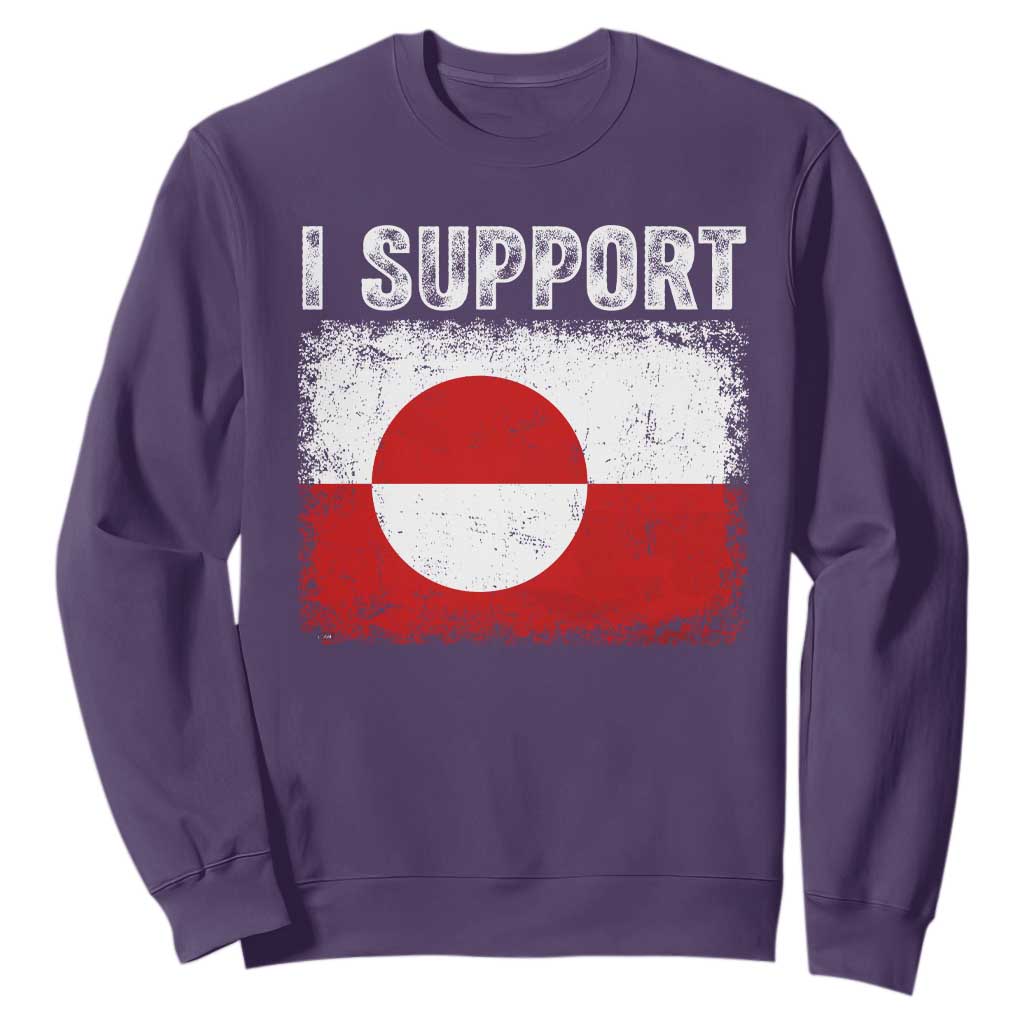 I Support Greenland Sweatshirt Grunge Flag TS10 Purple Print Your Wear