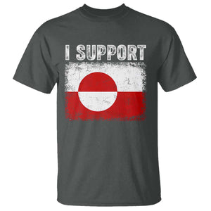 I Support Greenland T Shirt Grunge Flag TS10 Dark Heather Print Your Wear
