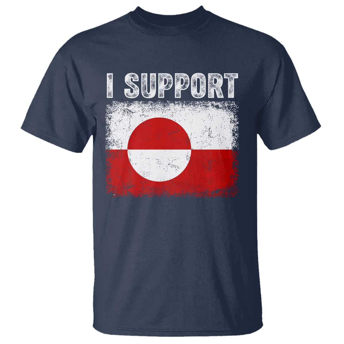 I Support Greenland T Shirt Grunge Flag TS10 Navy Print Your Wear