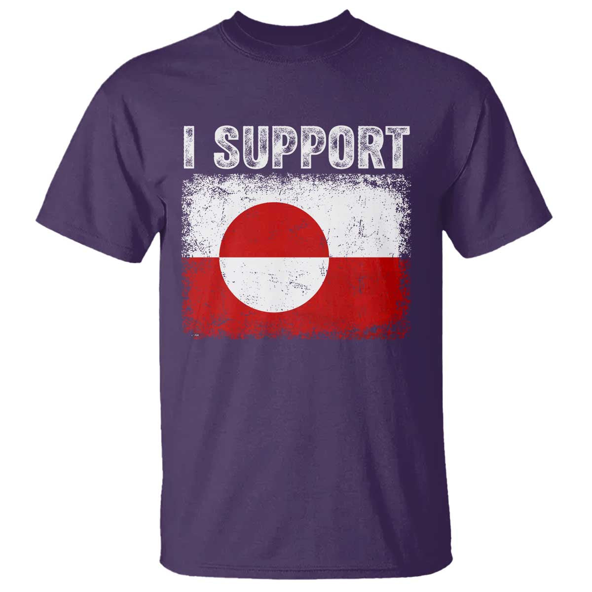 I Support Greenland T Shirt Grunge Flag TS10 Purple Print Your Wear
