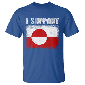 I Support Greenland T Shirt Grunge Flag TS10 Royal Blue Print Your Wear