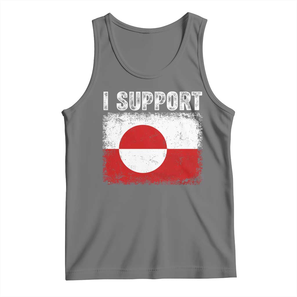 I Support Greenland Tank Top Grunge Flag TS10 Black Heather Print Your Wear