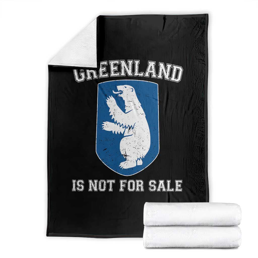 Greenland Is Not For Sale Throw Blanket Polar Bear Vintage Political Protest TS10 Black Print Your Wear