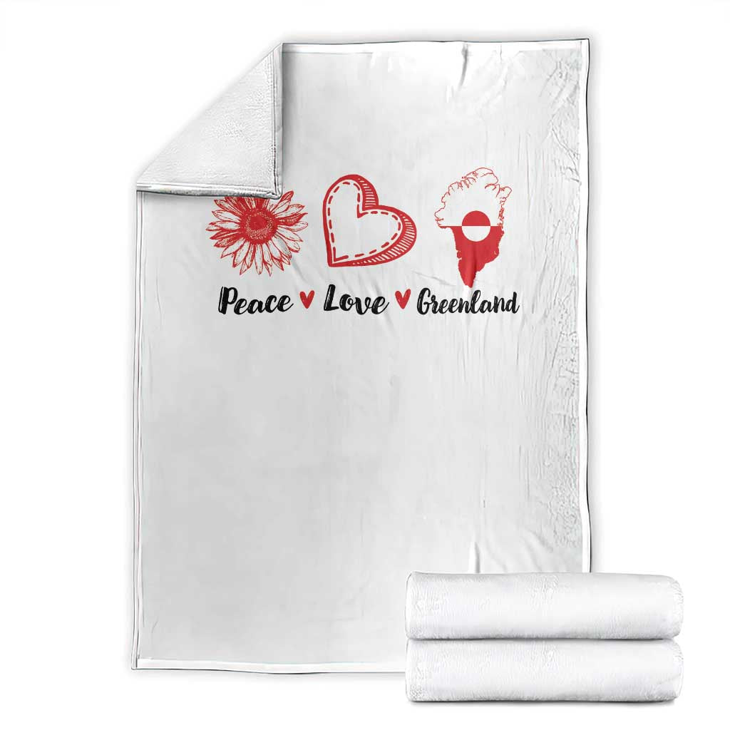 Peace Love Greenland Throw Blanket Sunflower Flag Stand With Greenland TS10 White Print Your Wear